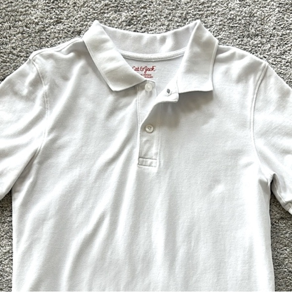 Boys Cat & Jack White Pique Polo - Picture 2 of 5